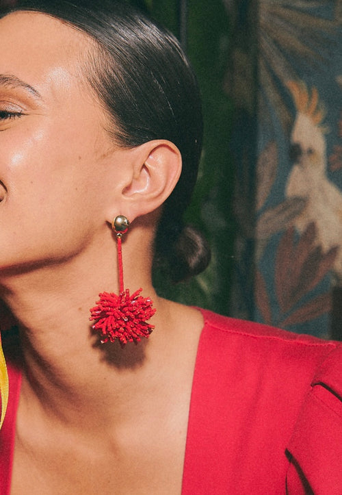 Crimson Bloom Earrings