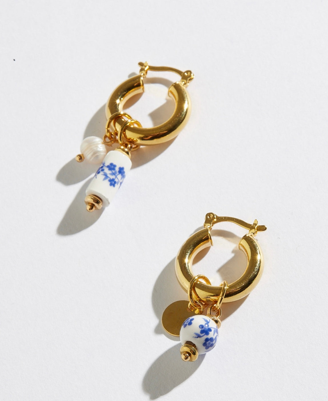 Porcelain Pearl Hoops