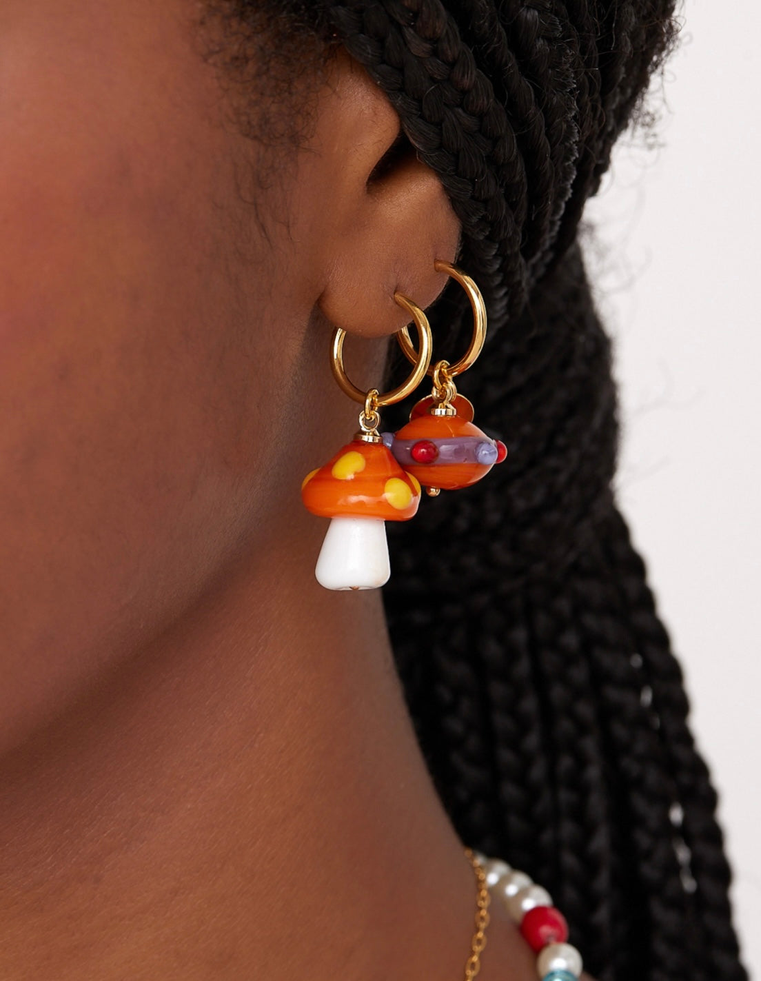 Soft Flame Mushroom Earrings