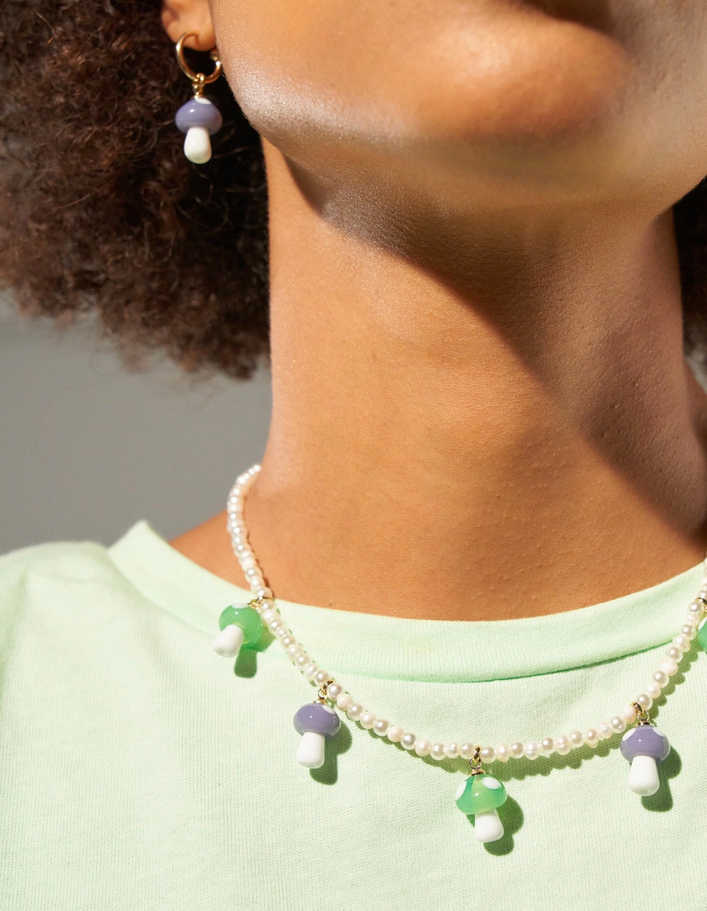 Purple Muse Mushroom Earrings