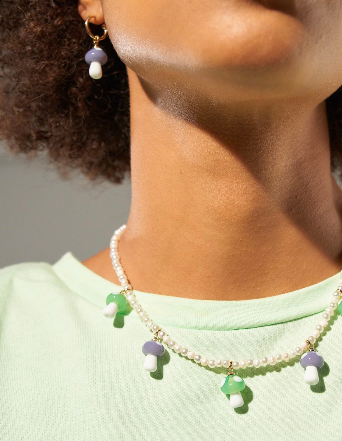 Purple Muse Mushroom Earrings